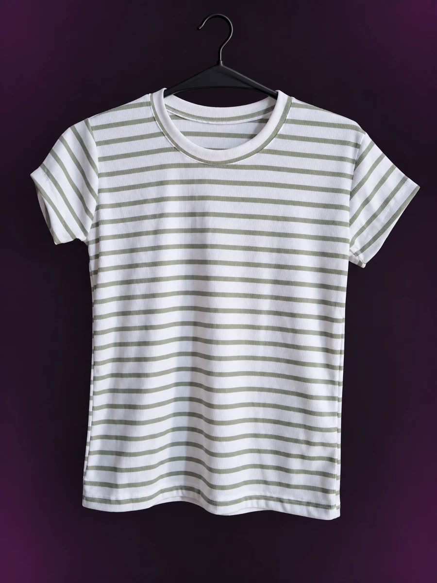 Remera Morley blanca con rayas verdes