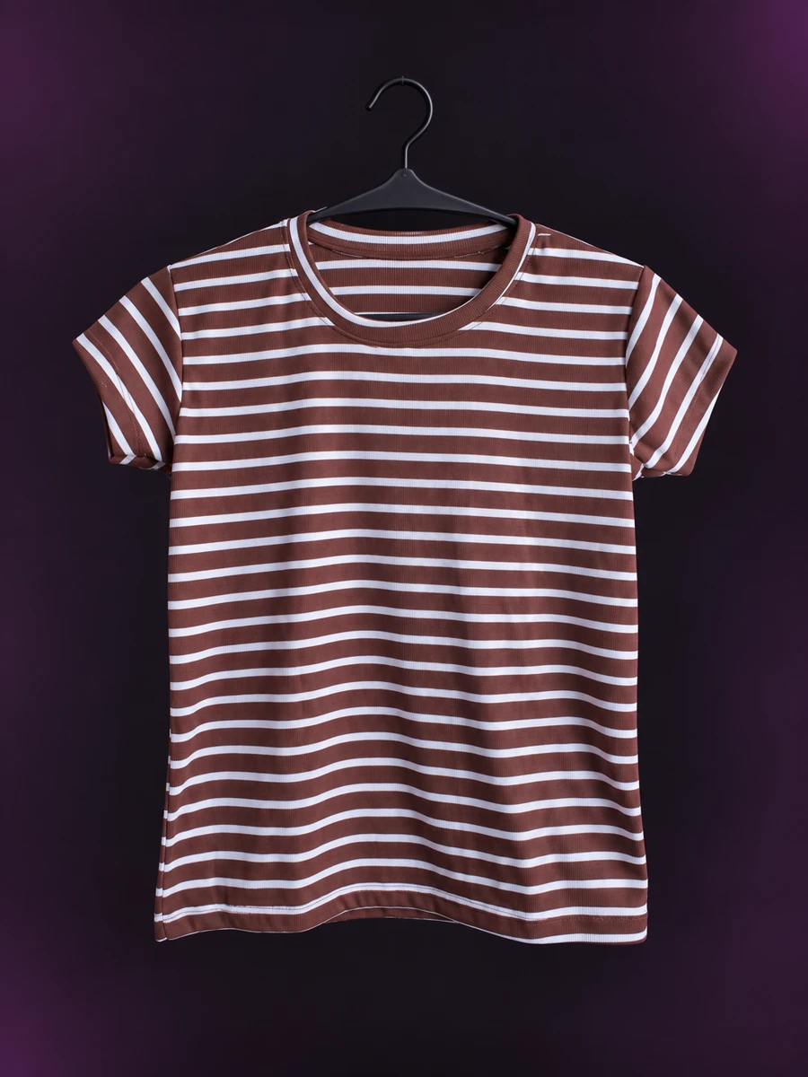 Remera Morley marrón con rayas blancas